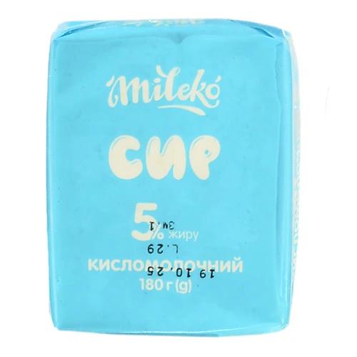 Сир кисломолочний «Mileko» 5% жиру, 180 г