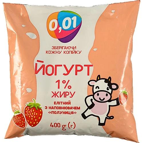 Йогурт 0.01 400г 1% Полуниця
