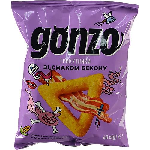 Трикутники кукурудзяні зі смаком бекону Gonzo м/у 40г
