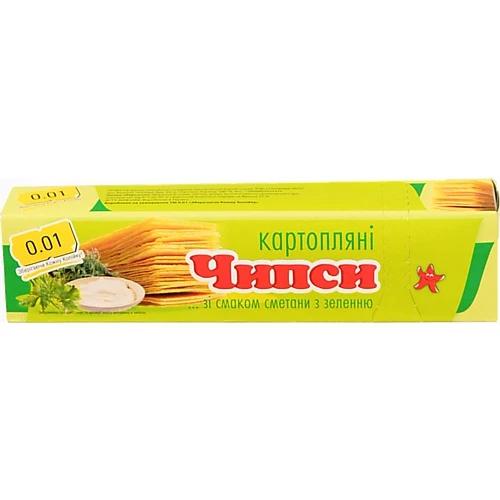 Чіпси 0.01 60г сметана зелень