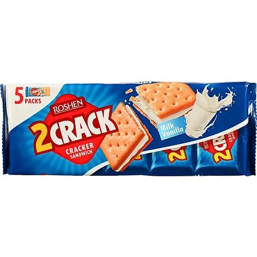 Крекер Roshen 2 CRACK з молочно-ванільною начинкою, 235 г