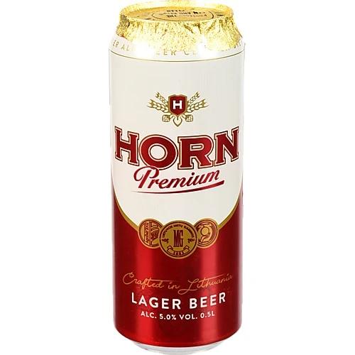 Пиво світле фільтроване пастеризоване Horn Premium, 5,0%, 0,5 л, б.м.