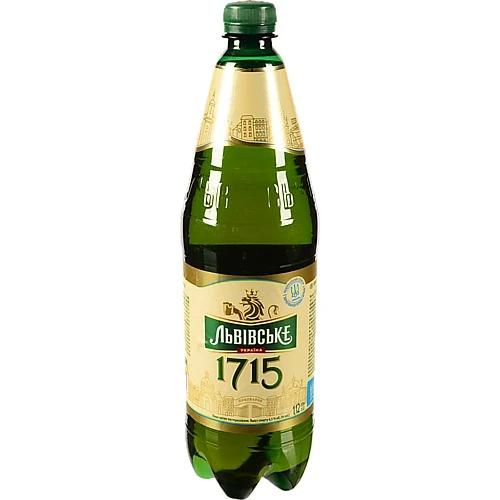 Пиво світле пастеризоване «Львівське 1715», 4,5% об., 1,12 л, ПЕТ-пляшка