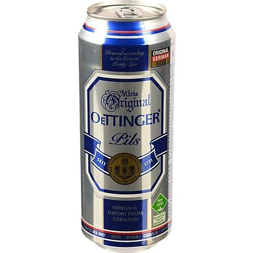 Пиво світле пастеризоване «Oettinger Pils», 4,7%, 0,5 л, б.м.