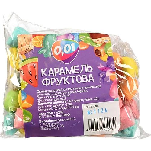 Цукерки карамель фруктові 250г