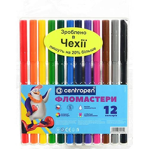Фломастери Centropen пінгвін 12цв 7990.12
