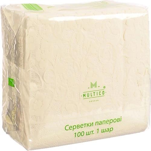 Серветки Multico 33х33 100шт 1шар білі