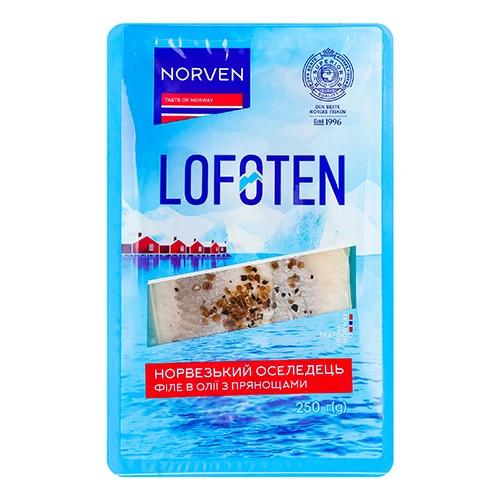 Оселедець Norven 250г філе в ол. прянощі