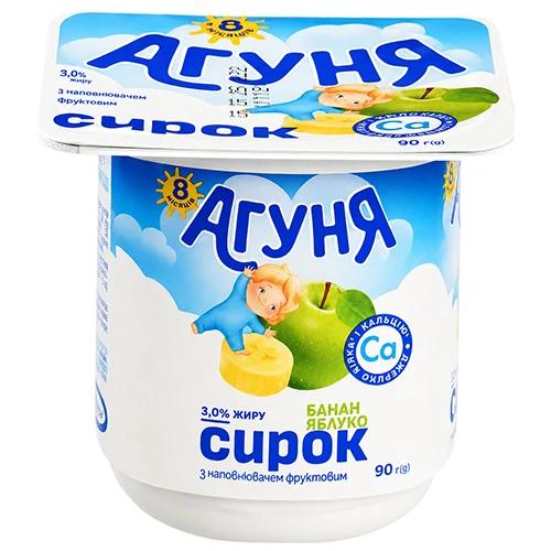 Сирок Агуша 90г 3.9% банан яблуко