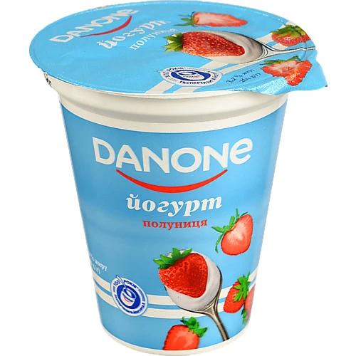 Йогурт Данон 260г 3.2% полуниця ст.