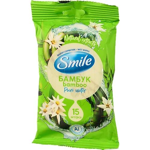 Серветки вологі Smile 15шт дейлі бамбук чайн