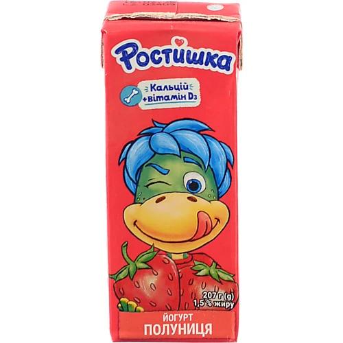 Йогурт питний Ростишка Полуниця 207г 1,5%