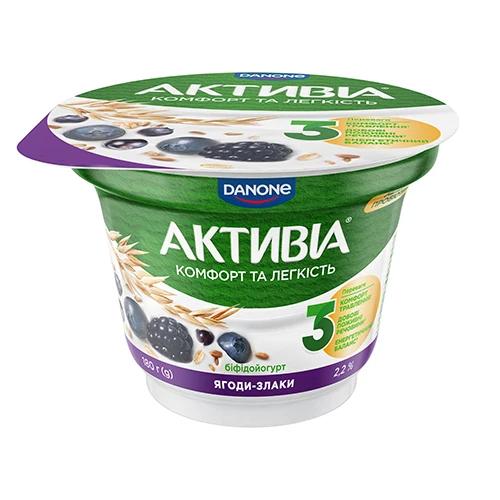 Активіа Біфідойогурт 2.2% Ягоди-Злаки 180г
