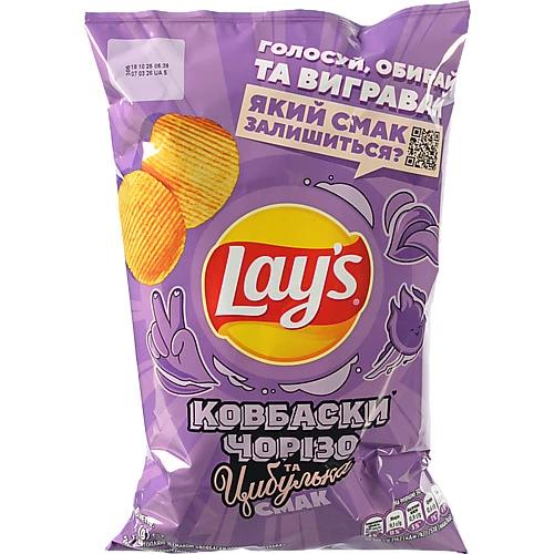 Чипси картопляні Ковбаски Чорізо та цибулька Lay's м/у 95г