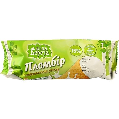Морозиво 15% пломбір у вафельному ріжку Белая Бяроза м/у 90г