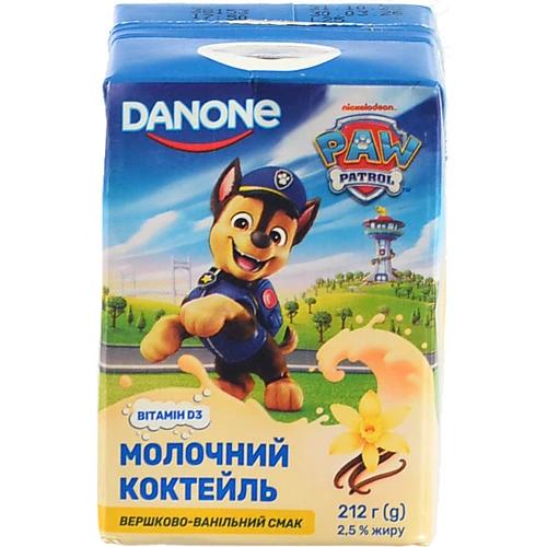 Коктейль молочний 2.5% Вершково-ванільний Paw Patrol Danone т/п 212г