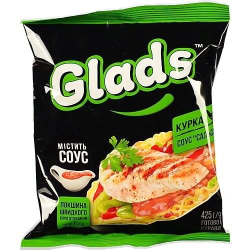 Локшина швидкого приготування Glads з куркою та соусом Сальса 75г, пачка