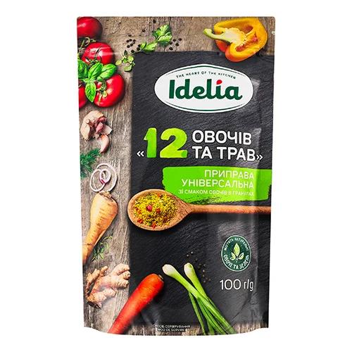 Приправа Idelia 100г універсальна 12 овочів та трав гранули