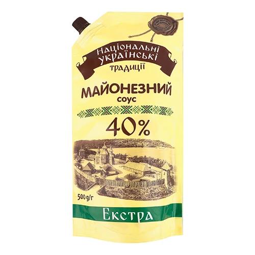 Майонезний соус «Екстра» Національні українські традиції 40% д.п. 500 г