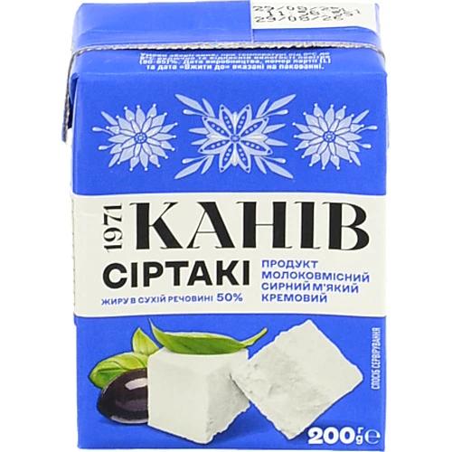 Продукт молоковмісний сирний м'який кремовий Канів 1971 Сіртакі 50%, 200 г