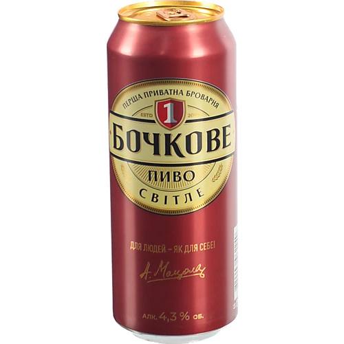 Пиво 500мл 4.3% світле фільтроване пастеризоване Бочкове Перша приватна броварня з/б
