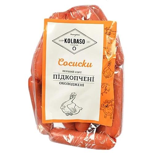 Сосиски Kolbaso Підкопчені охолоджені, першого ґатунку, вакуумна упаковка, 325 г