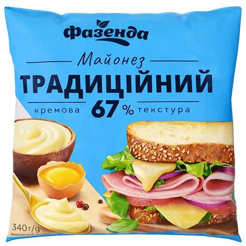 Майонез «Традиційний» 67% «Фазенда» ф.п. 340 г