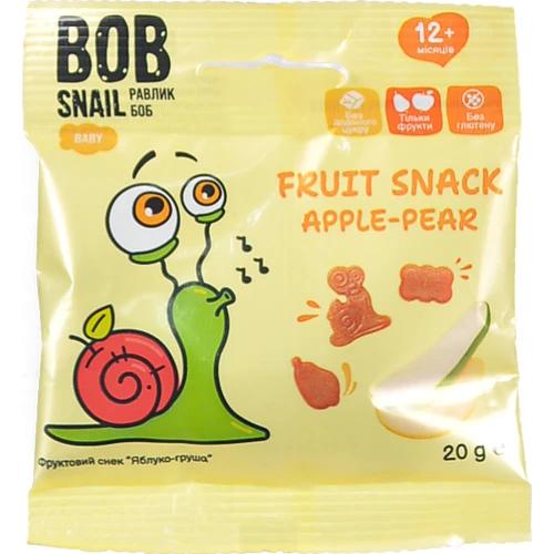 Фруктовий снек для дітей від 12 міс Apple-pear Baby Bob Snail м/у 20г