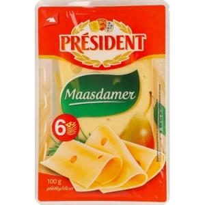 Сир Президент 100г маасдамер 45% скибками