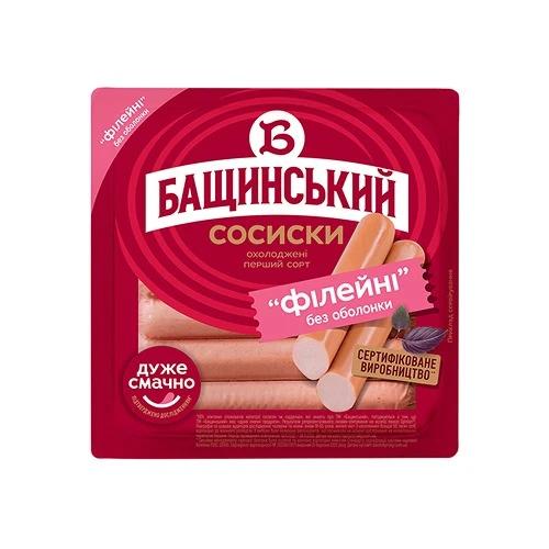 Сосиски «Бащинський» «Філейні», без оболонки, першого ґатунку, 300 г