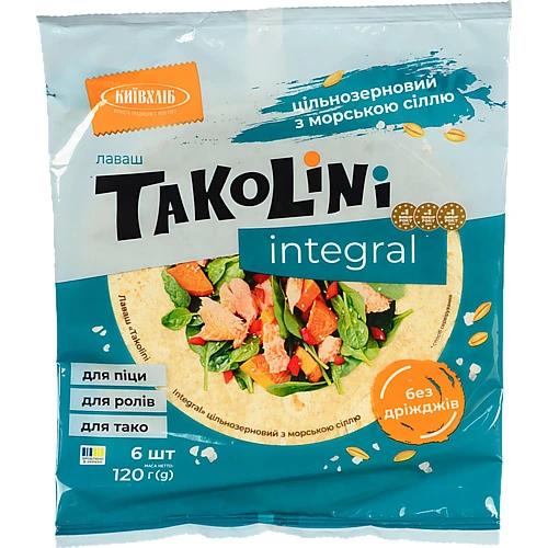 Лаваш «Київхліб» Takolini Integral цільнозерновий з морською сіллю, 120 г (6 шт.)