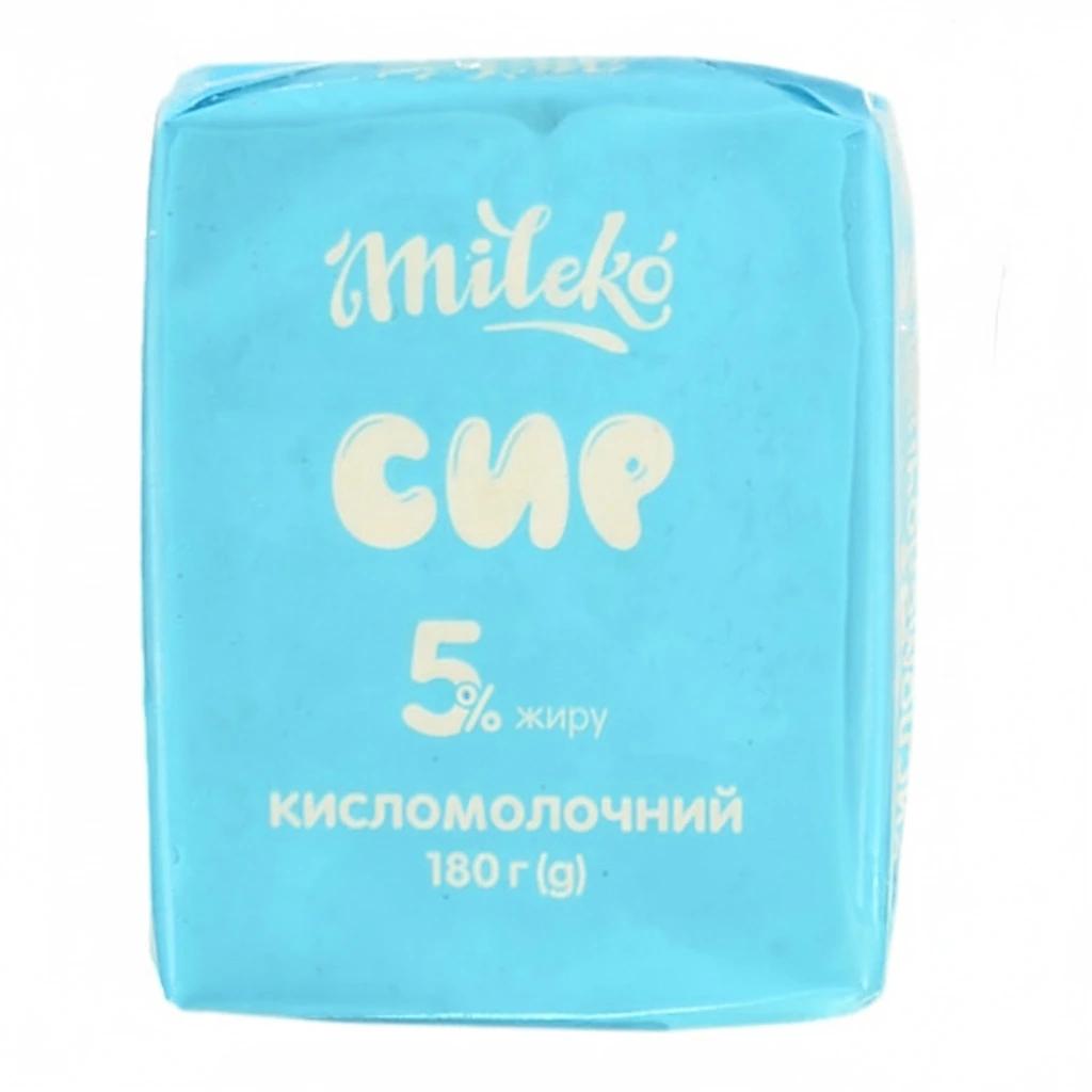Сир кисломолочний «Mileko» 5% жиру, 180 г