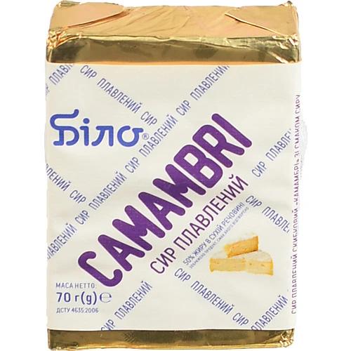 Сир плавлений Біло Камамбрі скибковий зі смаком сиру Камамбер 50% 70г