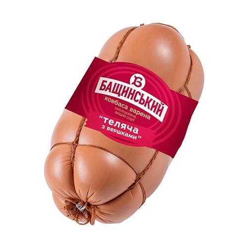 Ковбаса варена Теляча з вершками Бащинський 0.5кг