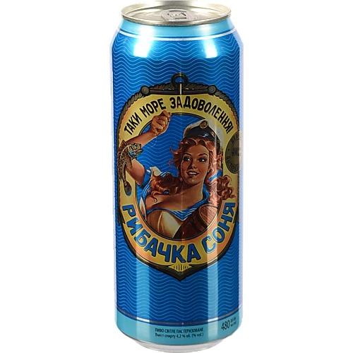 Пиво «Рибачка Соня» світле фільтроване пастеризоване, 4,2%, 0,48л, банка металева