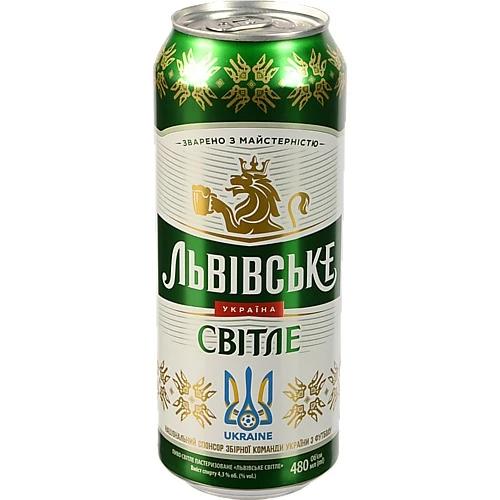 Пиво світле пастеризоване «Львівське Світле», 4,3% об., 0,48 л, б.м.