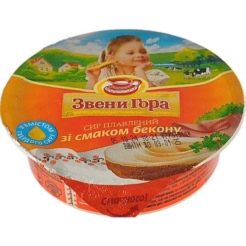 Сир плавлений Звени Гора пастоподібний зі смаком бекону 50% 90г