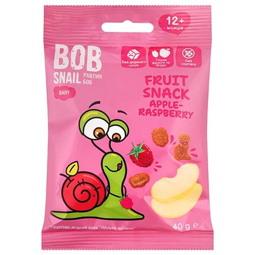 Снек фруктовий для дітей від 12міс Apple-raspberry Baby Bob Snail м/у 40г
