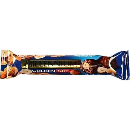Шоколад молочний з начинкою та цілими горіхами Golden Nut Millennium м/у 40г