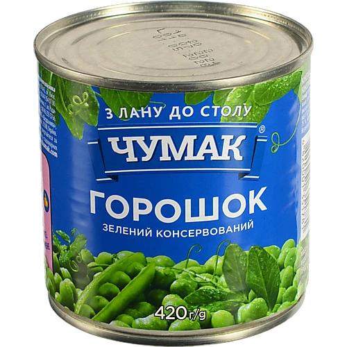 Горошок зелений Чумак з/б 420г