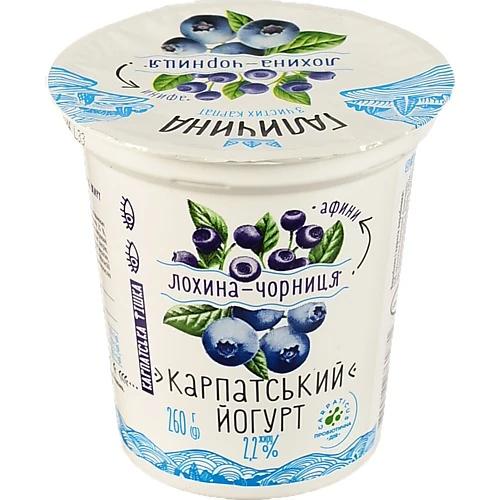 Йогурт 2.2% десертний з наповнювачем Лохина-чорниця Карпатський Галичина ст 260г