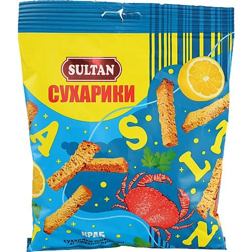 Сухарики Sultan 90г пшеничні краб