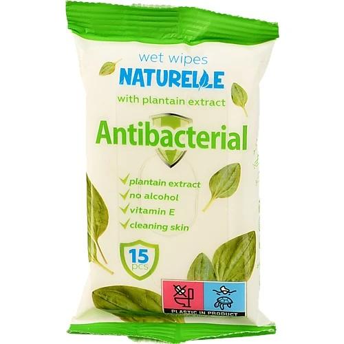 Серветки вологi Naturelle 15шт антибактерiал.подорожник