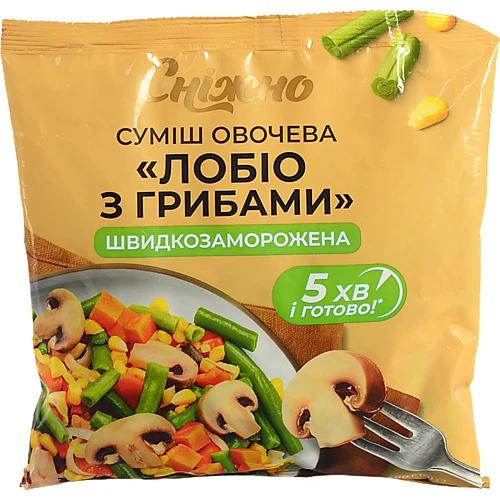 Суміш овочева Сніжно 400г лобіо гриби