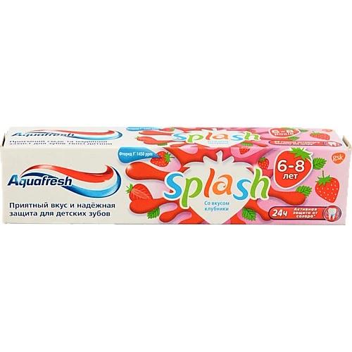 Паста зубна для дітей 6-8років зі смаком полуниці і м'яти Splash Aquafresh 50мл