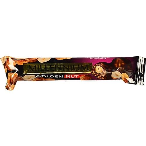 Шоколад чорний з начинкою та цілими горіхами Golden Nut Millennium м/у 40г