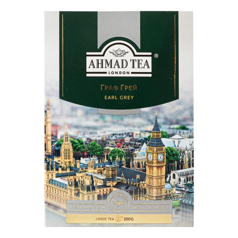 Чай чорний байховий листовий з ароматом бергамоту Earl Grey Ahmad Tea к/у 200г