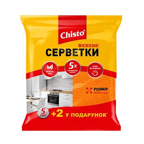 Серветки віскозні 34х35см Chisto 7шт