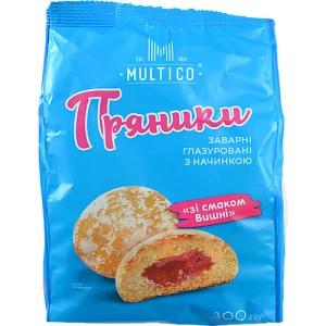Пряники Multico 300г вишня заварні глазуровані