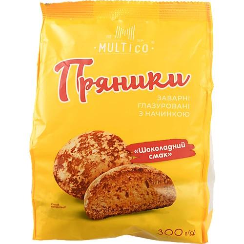 Пряники Multico 300г шоколадний смак заварні глазур